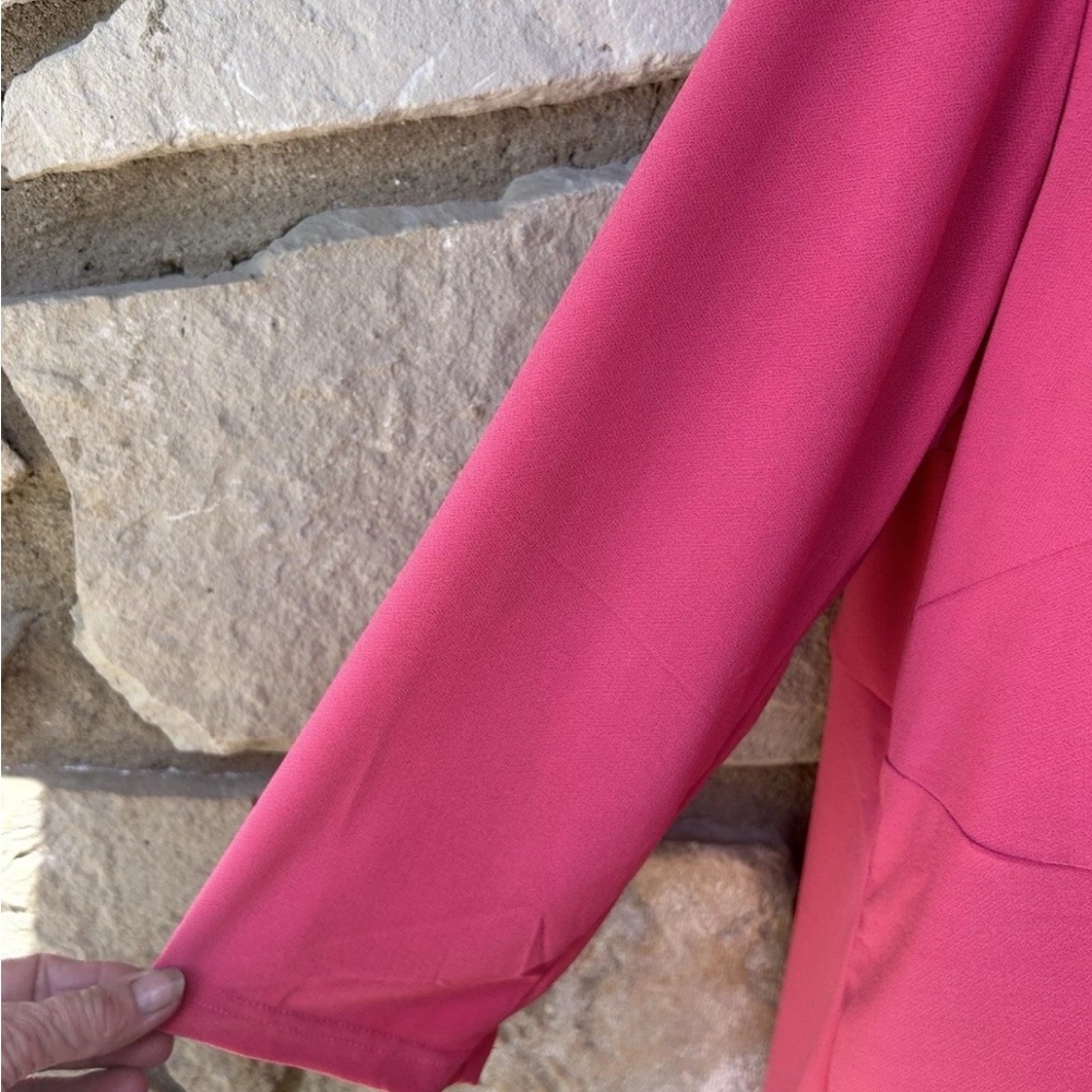 Linea By Louis Dell'olio Size 1X Pink Knit‎ Seam Detailing V Neck 3/4 Sleeves EC - Picture 3 of 7